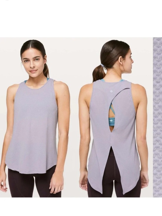 lululemon athletica Tops - Lululemon Open Up Keyhole Open Back Athletic Tank Top 4 Lavender Grey
